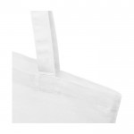 Tasche aus recycelter GRS-Baumwolle mit langen Henkeln farbe weiß Detailansicht 1