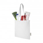 Tasche aus recycelter GRS-Baumwolle mit langen Henkeln farbe weiß zweite Ansicht