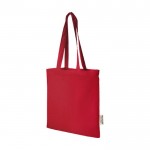 Tasche aus recycelter GRS-Baumwolle mit langen Henkeln farbe rot