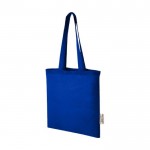 Tasche aus recycelter GRS-Baumwolle mit langen Henkeln farbe köngisblau