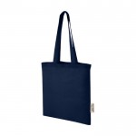 Tasche aus recycelter GRS-Baumwolle mit langen Henkeln farbe marineblau