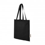Tasche aus recycelter GRS-Baumwolle mit langen Henkeln farbe schwarz