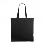Einkaufstasche aus recycelter Baumwolle, 220 g/m2 farbe schwarz zweite Vorderansicht