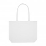 Einkaufstasche aus recycelter Baumwolle, 500 g/m2 farbe weiß dritte Vorderansicht