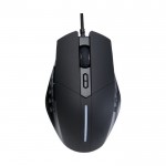 Gaming-Maus mit ergonomischem Design und beleuchtetem Logo farbe schwarz zweite Vorderansicht