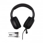 Premium-Sound-Gaming-Kopfhörer mit Kabel und Mikrofon farbe schwarz zweite Vorderansicht