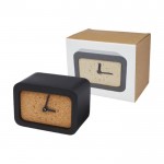 Uhr mit Ladegerät aus Kalkstein und Kork Farbe Schwarz dritte Ansicht