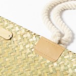Bedruckte ästhetische Strandtasche aus Stroh Farbe natürliche farbe dritte Detailbild
