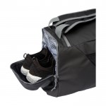 Recycelter, wasserabweisender Sportrucksack mit Taschen farbe schwarz vierte Ansicht
