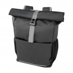 Roll-up Rucksack für PC aus recyceltem Polyester, 15” farbe schwarz