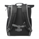 Roll-up Rucksack für PC aus recyceltem Polyester, 15” farbe schwarz zweite Rückansicht