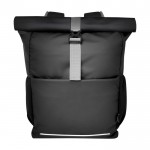 Roll-up Rucksack für PC aus recyceltem Polyester, 15” farbe schwarz zweite Ansicht