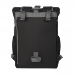 Roll-up Rucksack für PC aus recyceltem Polyester, 15” farbe schwarz vierte Ansicht