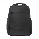Laptop-Rucksack aus recyceltem Polyester, 15,6 Zoll farbe schwarz zweite Vorderansicht