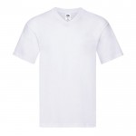 Baumwoll-T-Shirt mit V-Ausschnitt 150 g/m2 Farbe weiß Vorderansicht