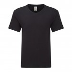 Baumwoll-T-Shirt mit V-Ausschnitt 150 g/m2 Farbe schwarz Vorderansicht