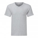 Baumwoll-T-Shirt mit V-Ausschnitt 150 g/m2 Farbe grau Vorderansicht