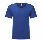 Baumwoll-T-Shirt mit V-Ausschnitt 150 g/m2 Farbe blau Vorderansicht