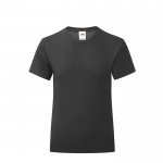 T-Shirt für Mädchen aus Baumwolle 150 g/m2 Farbe schwarz Vorderansicht