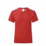 T-Shirt für Mädchen aus Baumwolle 150 g/m2 Farbe rot Vorderansicht