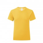 T-Shirt für Mädchen aus Baumwolle 150 g/m2 Farbe gelb Vorderansicht
