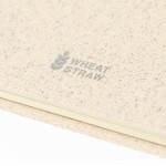 Notizbuch mit Einband aus Weizenrohr Farbe Grün dritte Ansicht