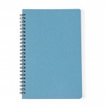 Notizbuch mit Einband aus Weizenrohr Farbe Blau erste Ansicht