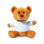 Weicher Teddybär mit weißem T-Shirt Farbe Braun erste Ansicht