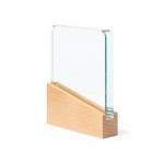 Glasplatte mit Holzsockel im Etui mit Magnetverschluss farbe transparent zweite Ansicht