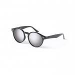 rPET-Sonnenbrille mit verspiegelten Gläsern bedruckt Farbe Schwarz erste Ansicht
