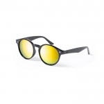 rPET-Sonnenbrille mit verspiegelten Gläsern bedruckt Farbe Gelb erste Ansicht