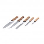 5 Messer mit Griff aus Akazienholz Farbe Holzton dritte Ansicht