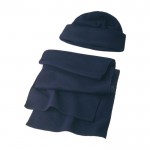 Polyester-Fleece-Set mit Mütze und Schal 200 g/m2 farbe blau zweite Ansicht
