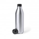 Große Flasche aus recyceltem Aluminium Farbe Silber zweite Ansicht