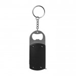 Schlüsselanhänger mit Flaschenöffner, LED-Licht und Maßband farbe schwarz erste Ansicht