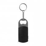 Schlüsselanhänger mit Flaschenöffner, LED-Licht und Maßband farbe schwarz zweite Ansicht