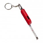 Schlüsselanhänger mit Flaschenöffner, LED-Licht und Maßband farbe rot vierte Ansicht