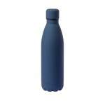 Große Stahlflasche mit Gummierung Farbe Marineblau erste Ansicht