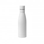 Stahlflasche mit gummiertem Griff als Werbegeschenk Farbe Weiß erste Ansicht