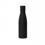 Stahlflasche mit gummiertem Griff als Werbegeschenk Farbe Schwarz erste Ansicht