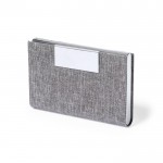 RPET-Kartenhalter, fester Deckel und Magnetverschluss Farbe Grau erste Ansicht