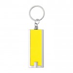 Schlüsselbund aus Kunststoff mit LED-Taschenlampe Farbe Gelb erste Ansicht