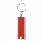Schlüsselbund aus Kunststoff mit LED-Taschenlampe Farbe Rot erste Ansicht