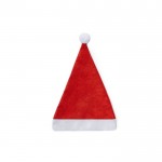 Rot-weiße Weihnachtsmannmütze für Kinder aus Polyester farbe rot erste Ansicht