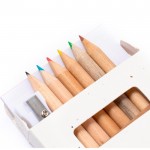 6 Buntstifte in Samendose mit Spitzer farbe natürliche farbe sechste Ansicht