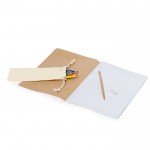 Baumwolltasche mit Schreibset, Farben und Notizbuch farbe beige vierte Ansicht