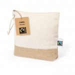 Kulturbeutel aus 100 % Fairtrade-Baumwolle mit Juteboden farbe natürliche farbe zweite Ansicht