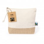 Kulturbeutel aus 100 % Fairtrade-Baumwolle mit Juteboden farbe natürliche farbe dritte Ansicht