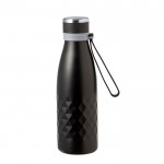 Doppelwandige Edelstahlflasche mit Silikongriff, 550 ml farbe schwarz erste Ansicht