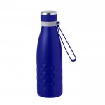 Doppelwandige Edelstahlflasche mit Silikongriff, 550 ml farbe blau erste Ansicht